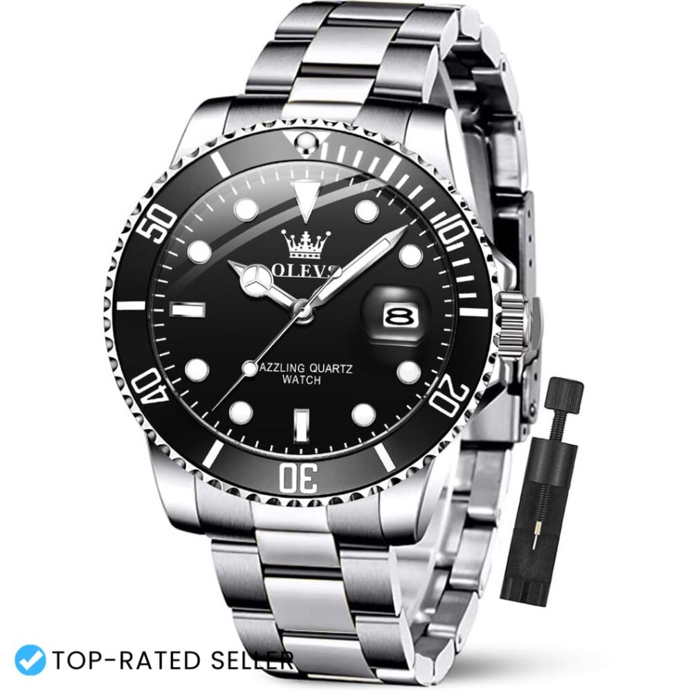 Stainless Steel Analog Quartz Dress Watch Luminous Waterproof Classic Business